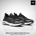 Black Air-Cushinned Mesh Runners