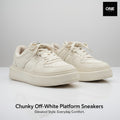 Chunky Off-White Platform Sneakers