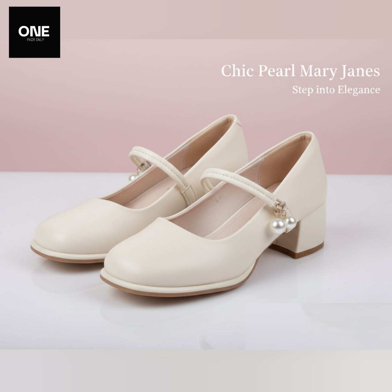 Chick Pearl Marry Janes Heel Pumps