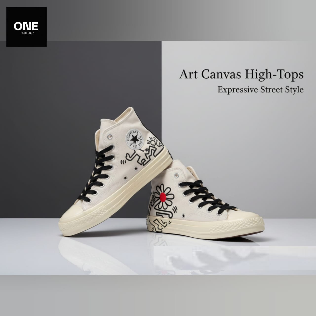 Art Canvas High-Tops Sneakers