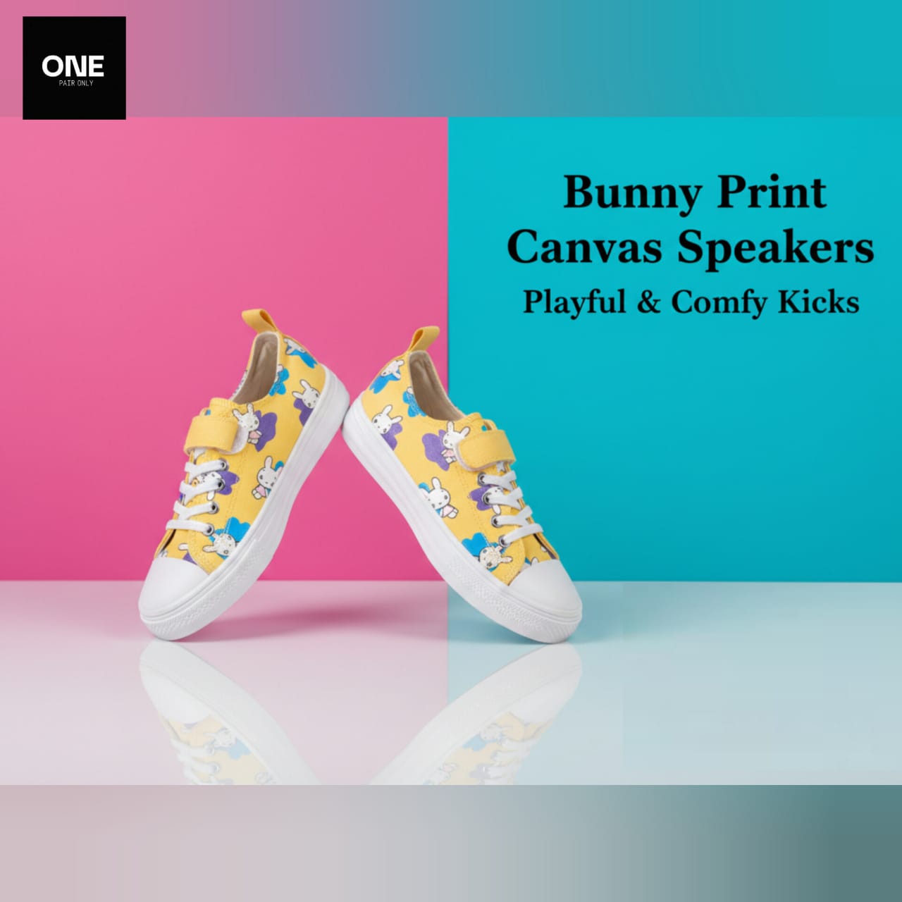 Bunny Print Canvas Sneakers
