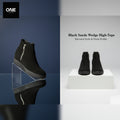Black Suede Wedge High-Tops
