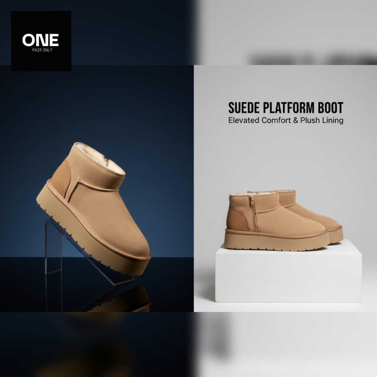 Suede Platform Winter Boots