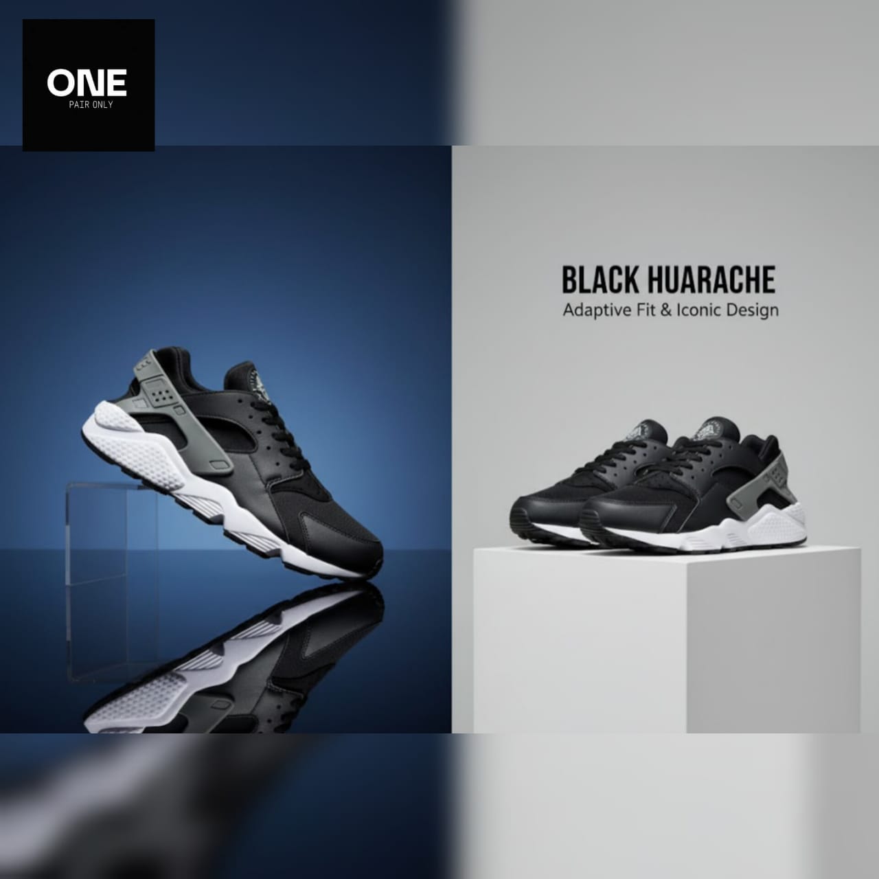NIKE Black Huarache Sneakers
