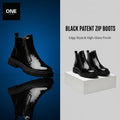 Black Patent Zip Boots