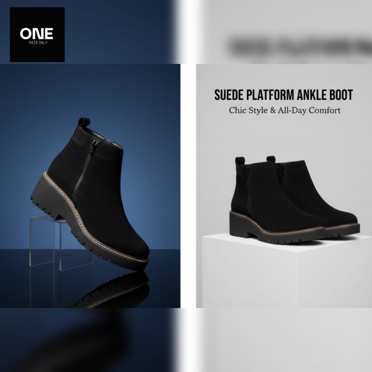 Suede Platform Ankle Boots