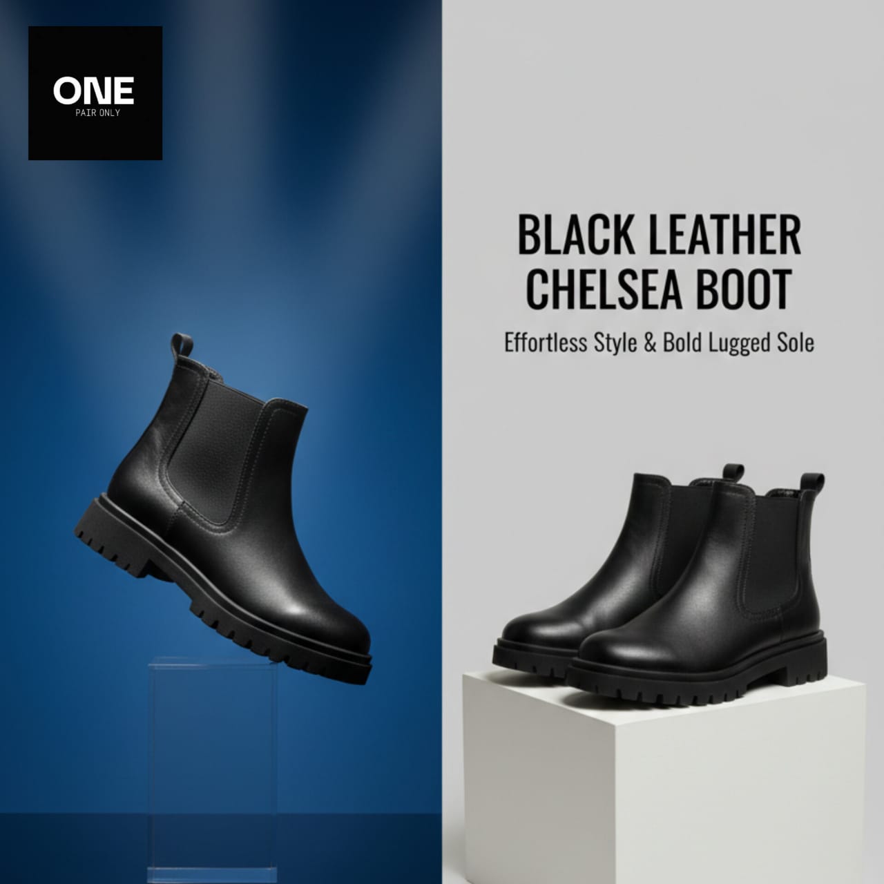 Black Leather Chelsea Boots