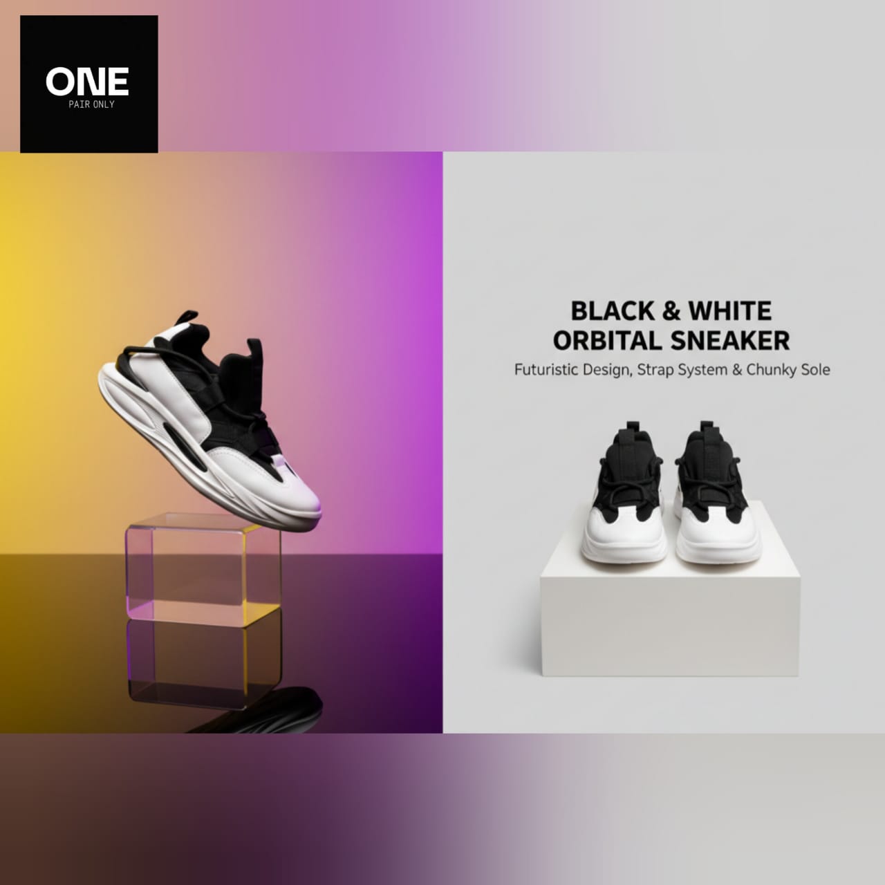 Black & White Orbital Sneakers