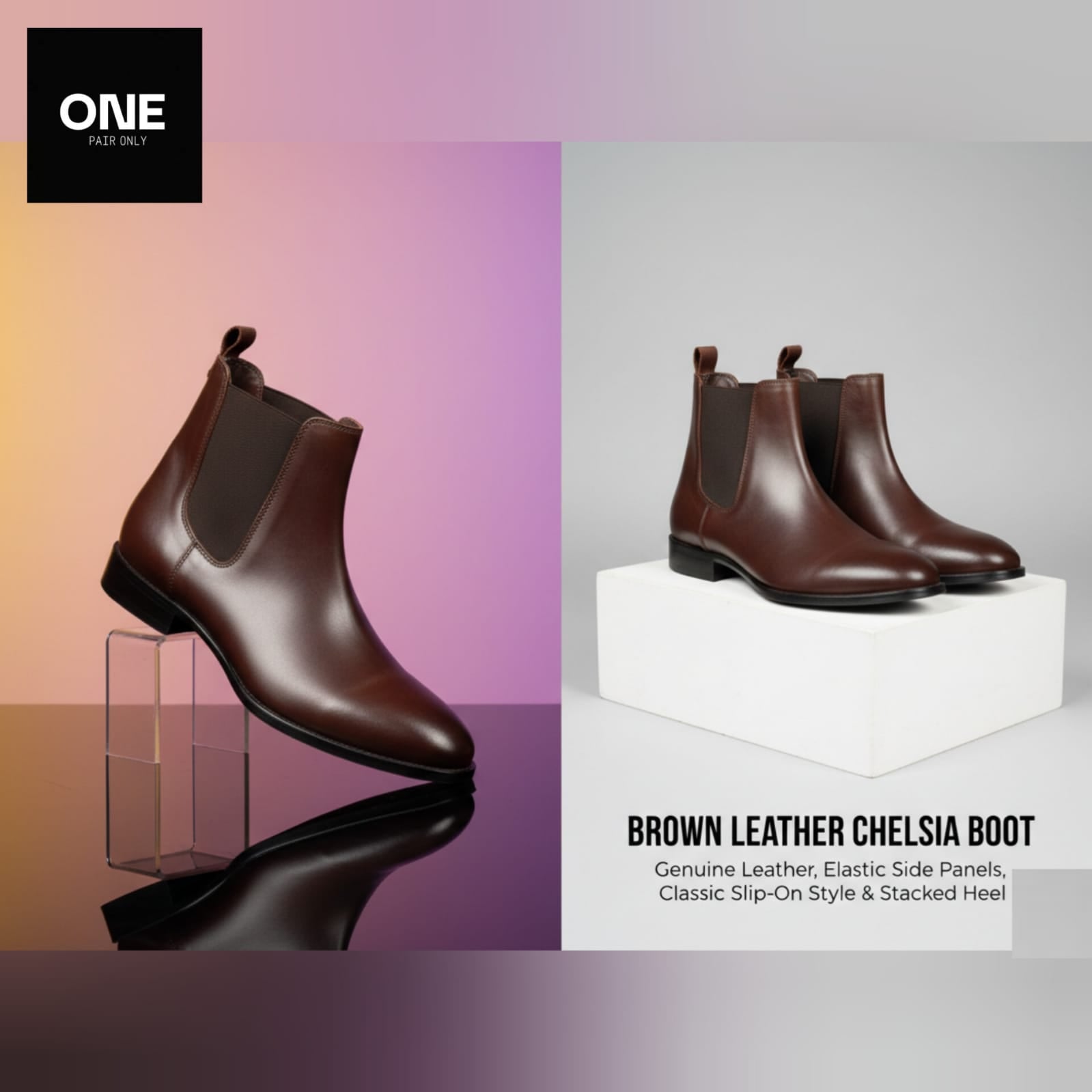 Brown Leather Chelsea Boots