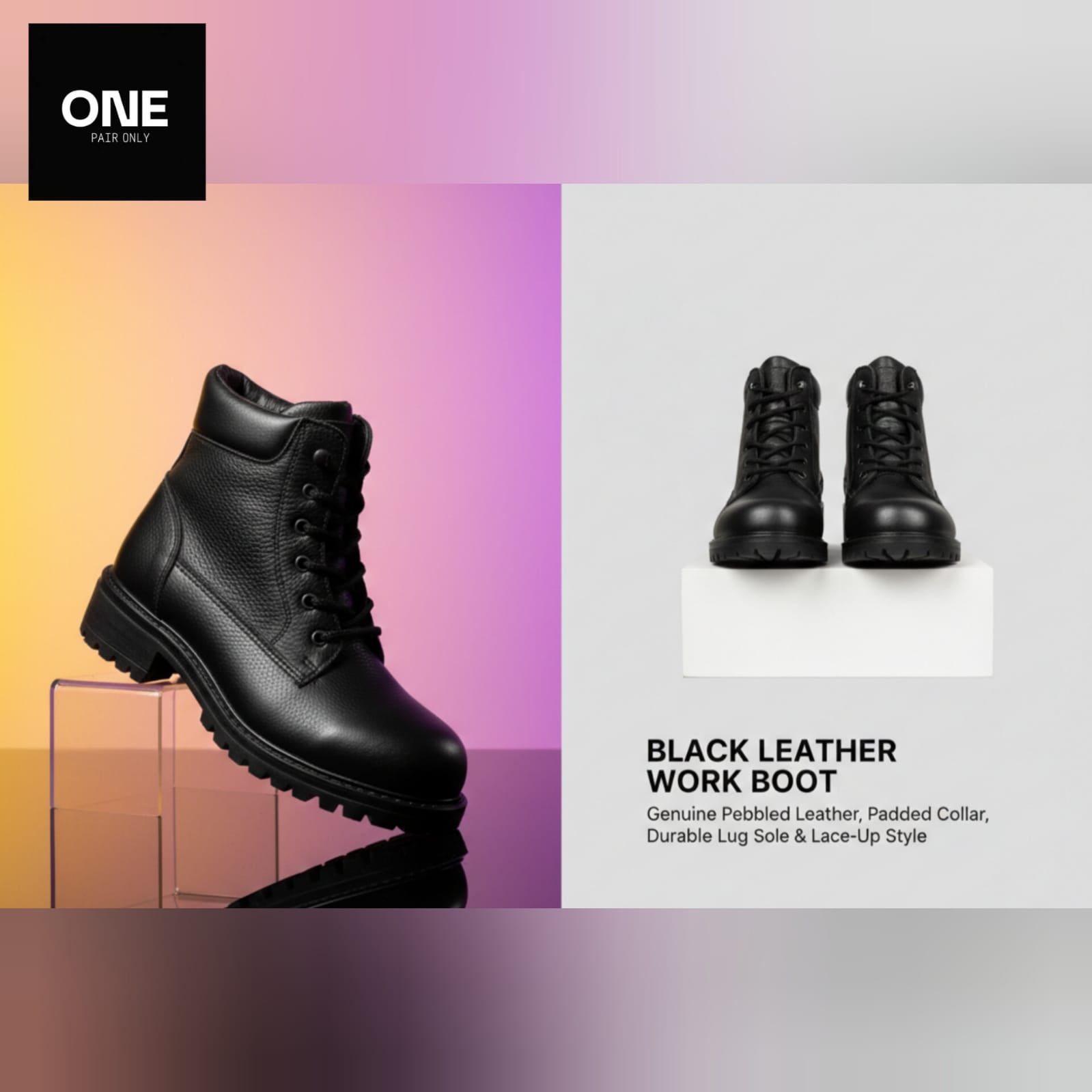 Black Leather Casual & Formal Boots