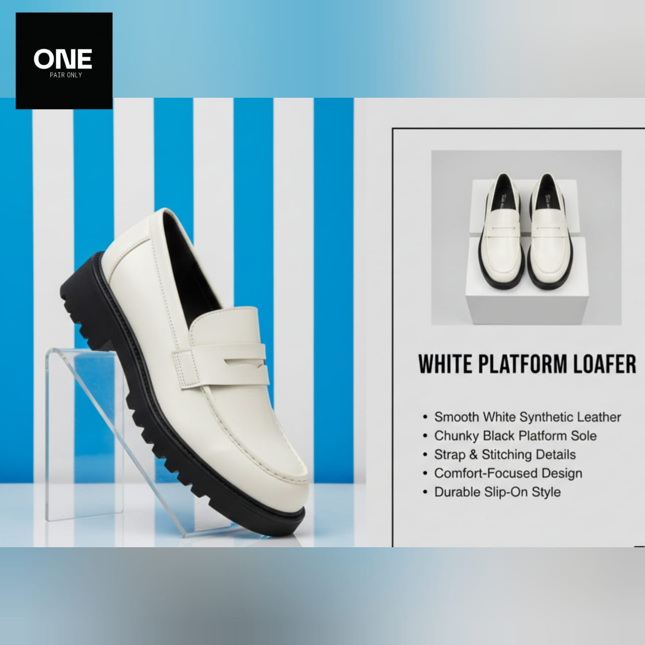 White Platform Loafers