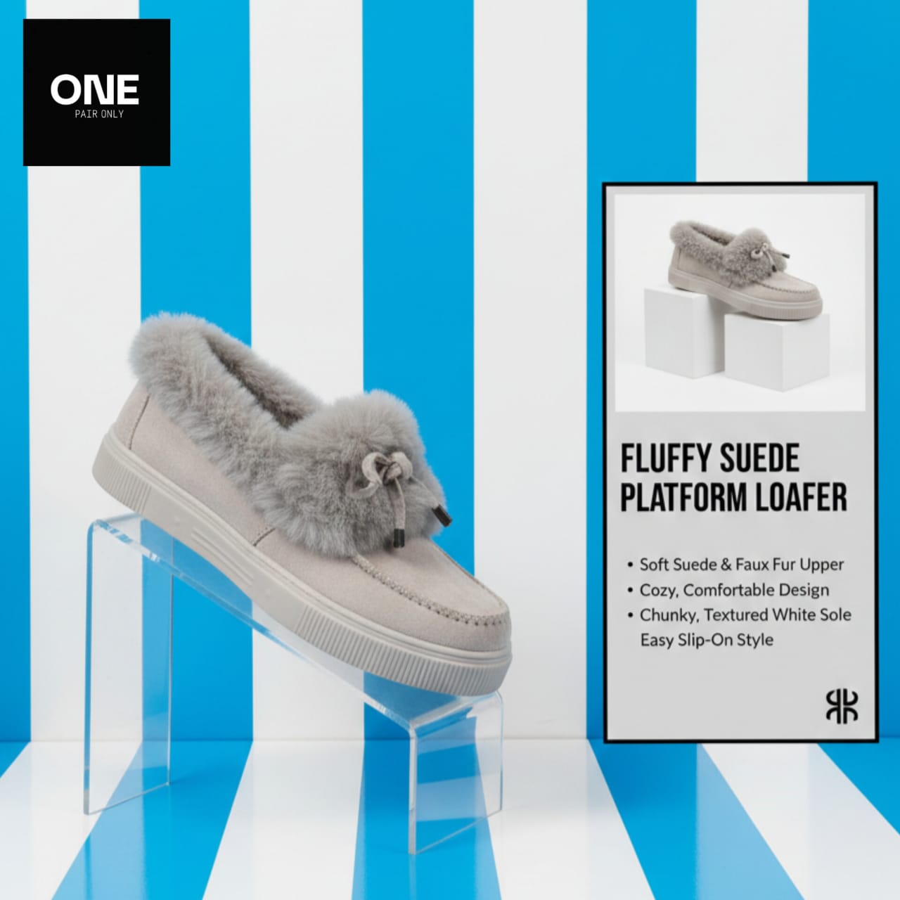 Fluffy Suede Platform Loafers
