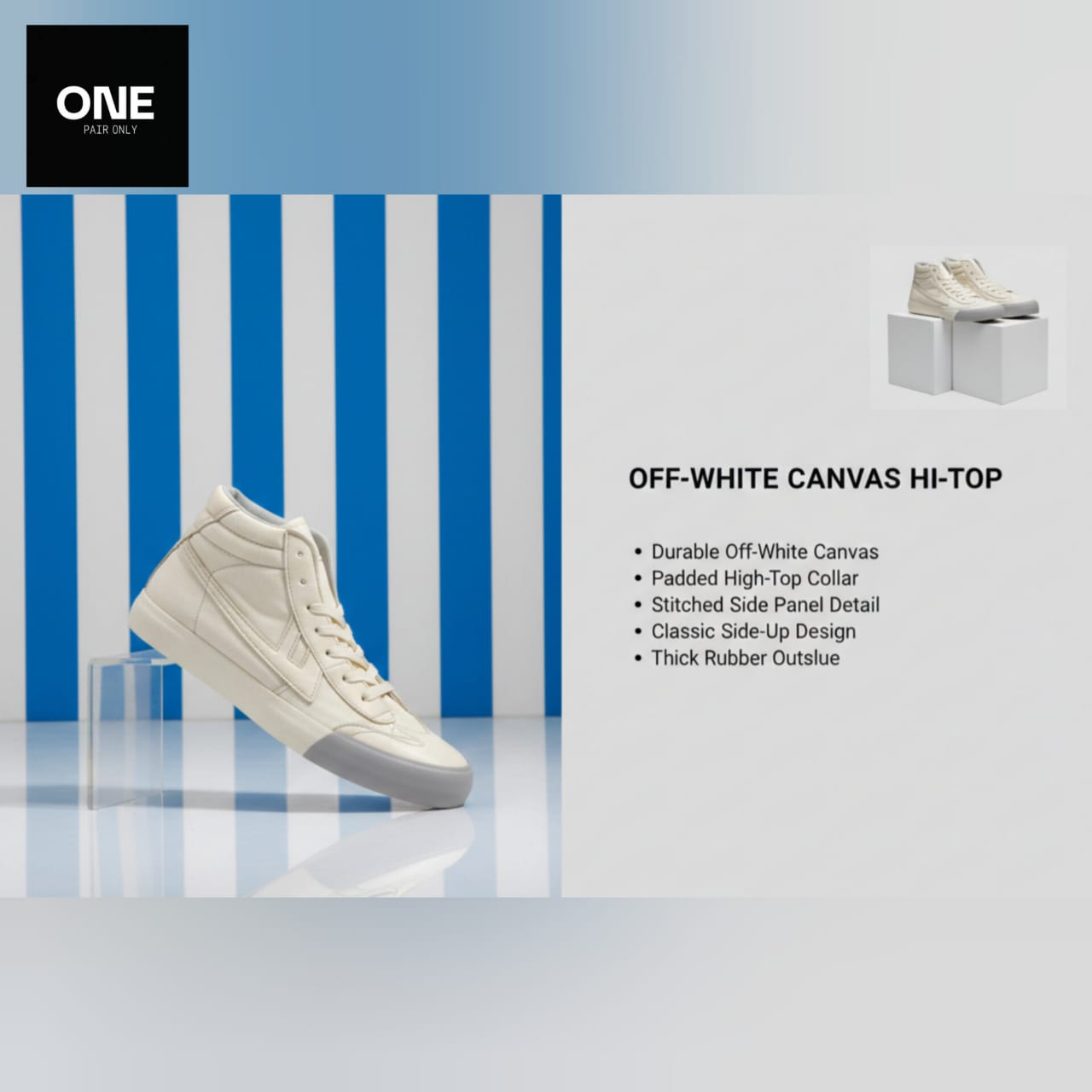 Warrior Off White Canvas High-Tops Sneakers
